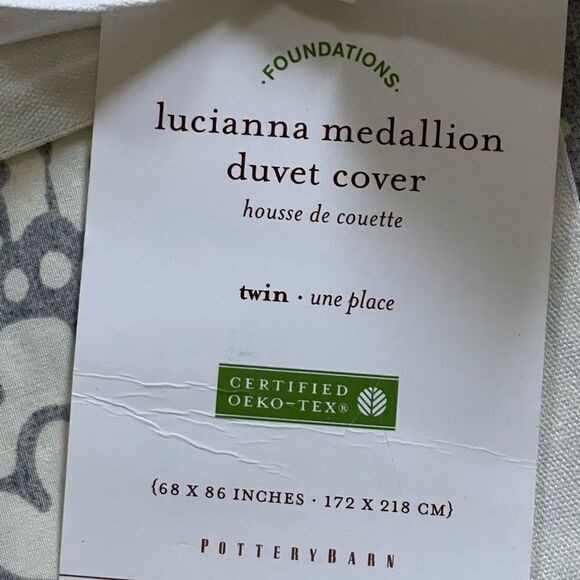 Pottery Barn Lucianna Medallion Percale Duvet Cover Twin - Picture 4 of 4